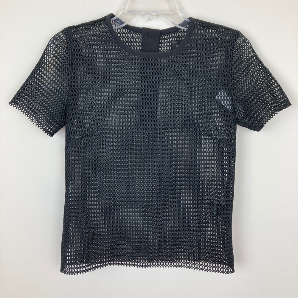 Storm & Marie Hema Black Mesh Short Sleeve Top NWT